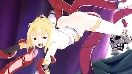 Блондинку связало и трахнуло нечто